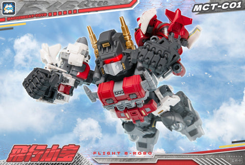 【Pre-Order】 Machinecat-Toys (JiGuangMao Toy) Steel Kiddy Party MCT-C01 Flight B-Robo (JGM-SKP04 Mini-Brave / G1 Superion Combiner 5 in 1 Set) 17cm / 6.7"