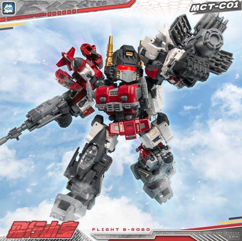 【Pre-Order】 Machinecat-Toys (JiGuangMao Toy) Steel Kiddy Party MCT-C01 Flight B-Robo (JGM-SKP04 Mini-Brave / G1 Superion Combiner 5 in 1 Set) 17cm / 6.7"