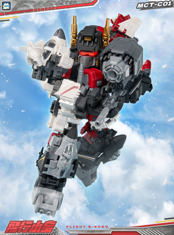 【Pre-Order】 Machinecat-Toys (JiGuangMao Toy) Steel Kiddy Party MCT-C01 Flight B-Robo (JGM-SKP04 Mini-Brave / G1 Superion Combiner 5 in 1 Set) 17cm / 6.7"