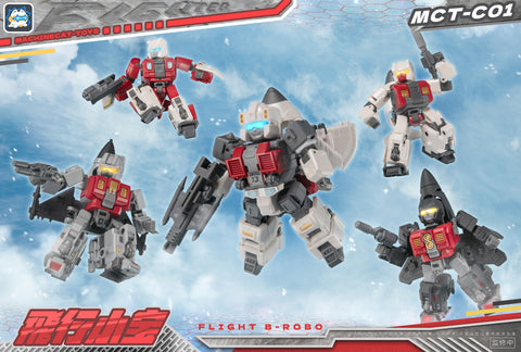 【Pre-Order】 Machinecat-Toys (JiGuangMao Toy) Steel Kiddy Party MCT-C01 Flight B-Robo (JGM-SKP04 Mini-Brave / G1 Superion Combiner 5 in 1 Set) 17cm / 6.7"