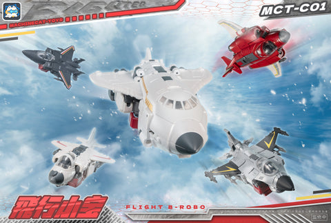 【Pre-Order】 Machinecat-Toys (JiGuangMao Toy) Steel Kiddy Party MCT-C01 Flight B-Robo (JGM-SKP04 Mini-Brave / G1 Superion Combiner 5 in 1 Set) 17cm / 6.7"