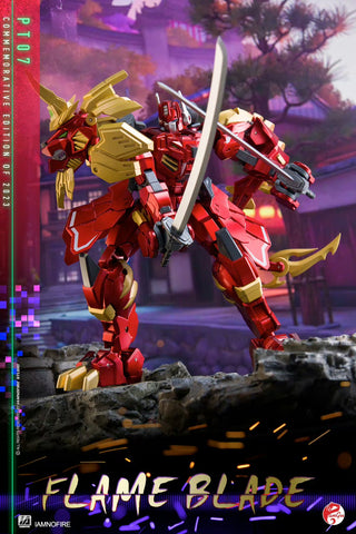 Pangu Toys PT-07 PT07 Flame Blade (Modified Iron Factory EX45, Yoroi Shishimaru Lio Convoy Leo Prime) Red Version 15cm / 5.9"