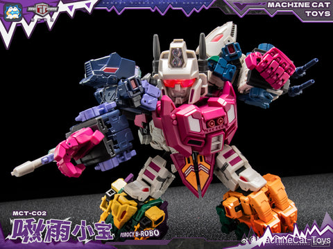 【Pre-Order】 Machinecat-Toys Machine Cat Toys (JiGuangMao Toy) Steel Kiddy Party MCT-C02 Ferocy B-Robo (G1 Abominus Combiner 5 in 1 Set) 17cm / 6.7"