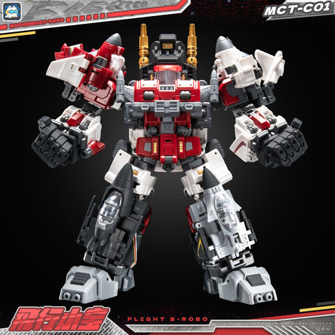 【Pre-Order】 Machinecat-Toys (JiGuangMao Toy) Steel Kiddy Party MCT-C01 Flight B-Robo (JGM-SKP04 Mini-Brave / G1 Superion Combiner 5 in 1 Set) 17cm / 6.7"