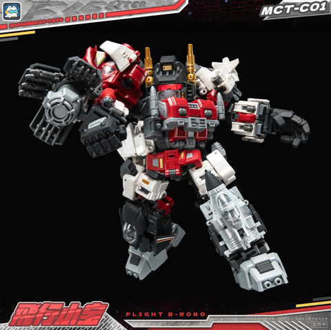 【Pre-Order】 Machinecat-Toys (JiGuangMao Toy) Steel Kiddy Party MCT-C01 Flight B-Robo (JGM-SKP04 Mini-Brave / G1 Superion Combiner 5 in 1 Set) 17cm / 6.7"
