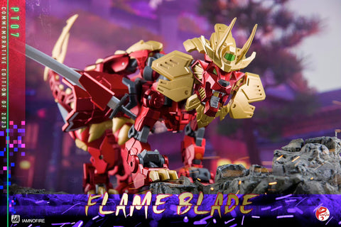 Pangu Toys PT-07 PT07 Flame Blade (Modified Iron Factory EX45, Yoroi Shishimaru Lio Convoy Leo Prime) Red Version 15cm / 5.9"