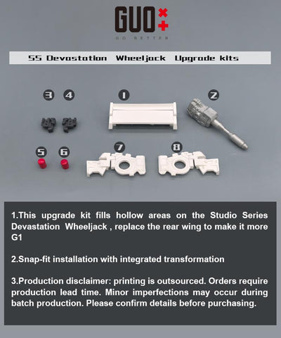 Go Better Studio GX-08D GX08D Uptrade Kit for SS Studio Series Devastation Wheeljack ( Upgrade Kit+ Gap Fillers)