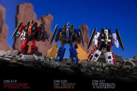 Dr.Wu & Mechanic Studio Extreme Warfare DW-E19 Profel / E20 Elegy / E21 Turbo (Thrust / Dirge / Ramjet) fit to Earthrise Titan Class 3 in 1 set 5.5cm / 2"