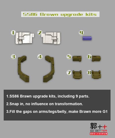 Go Better Studio GX-58 GX58 Gap fillers / Handle for Studio Series SS86 86-22 Brawn Upgrade Kit
