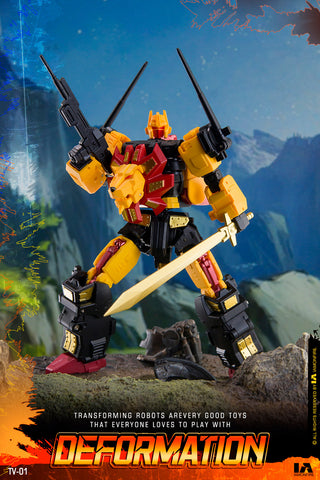 4th Party No Brand NB TV01  TV-01 Deformation Lion (Razorclaw, Predaking Combiner) 13.5cm / 5.3"
