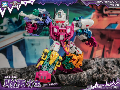 【Pre-Order】 Machinecat-Toys Machine Cat Toys (JiGuangMao Toy) Steel Kiddy Party MCT-C02 Ferocy B-Robo (G1 Abominus Combiner 5 in 1 Set) 17cm / 6.7"