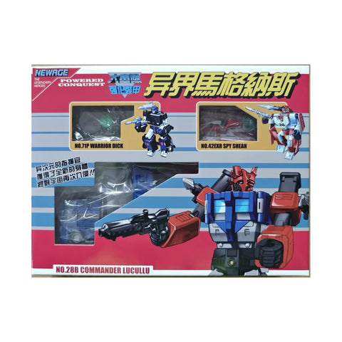 NewAge H42EXR Shean (Red Mirage) & H28B Lucullu (Ultra Magnus SG Shattered Glass) & H71P Dick (Deep Cover Sideswipe) 3-Pack 3 in 1 Set