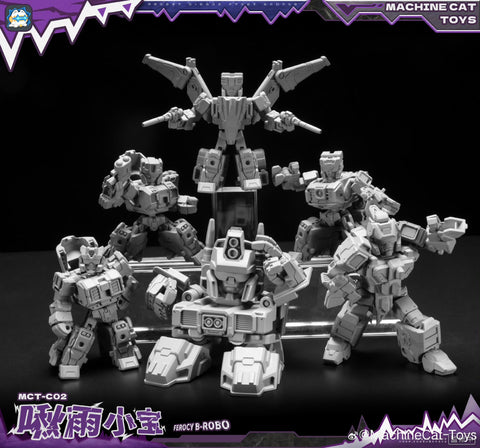 【Pre-Order】 Machinecat-Toys Machine Cat Toys (JiGuangMao Toy) Steel Kiddy Party MCT-C02 Ferocy B-Robo (G1 Abominus Combiner 5 in 1 Set) 17cm / 6.7"