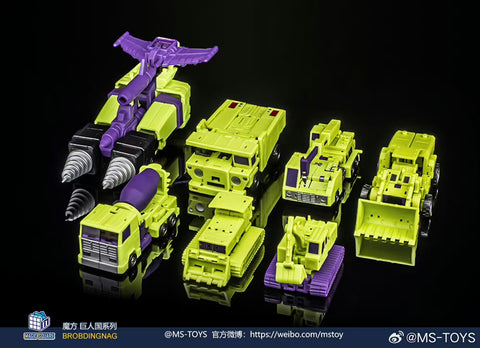 Magic Square MS Toys MS-B39A Crane Hook & MS-B40A Load Long Haul Constructor Devastator Combiner Set B (2 in 1 set)10cm / 4"