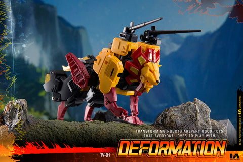 4th Party No Brand NB TV01  TV-01 Deformation Lion (Razorclaw, Predaking Combiner) 13.5cm / 5.3"