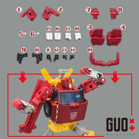 Go Better Studio GX-72D GX72D Upgrade Kit / Gap fillers for Generation Selects Lift-Ticket (Red) Upgrade Kit