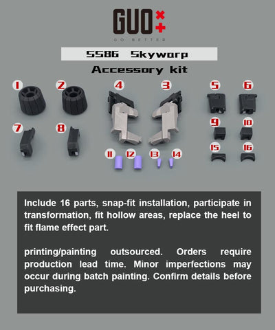 【Incoming】Go Better Studio GX-85B GX85B Upgrade Kit / Gap fillers for Studio Series SS86 Movie Skywarp Upgrade Kit