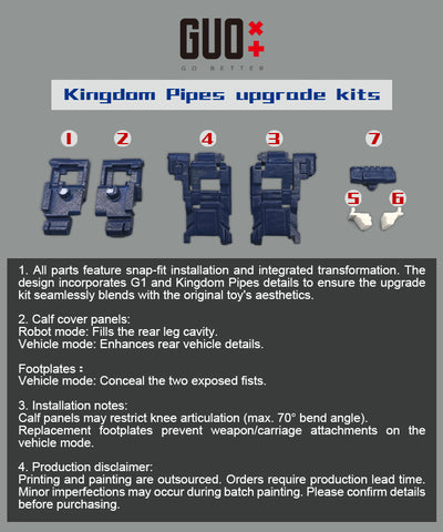 Transformers Kingdom Huffer Upgrade Kit - 6-Piece 3D Printed Resin Parts Set For Action Figure