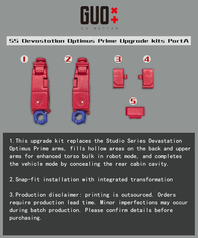 【Incoming】Go Better Studio GX-73R / GX-73B GX73R / GX73B Upgrade Kit / Gap fillers for Studio Series Devastation Optimus Prime Upgrade Kit
