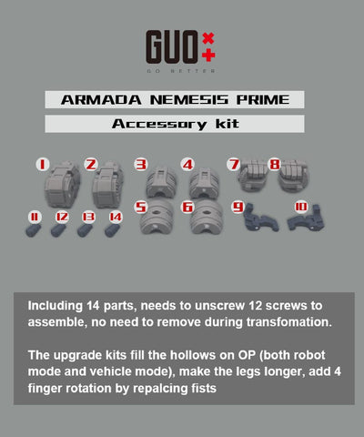 Go Better Studio GX-56B GX56B Gap fillers for Generations Armada Universe Nemesis Prime Upgrade Kit