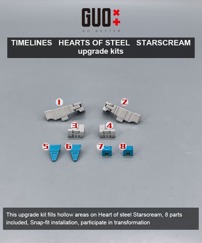 【Incoming】Go Better Studio GX-77 GX77 Upgrade Kit / Gap fillers for Timelines Comic Edition Hearts of Steel Starscream Upgrade Kit