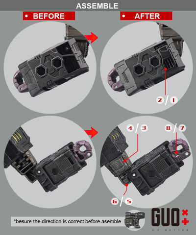 Go Better Studio GX-74 GX74 Upgrade Kit / Gap fillers for Age of the Primes Megatronus The Fallen Upgrade Kit