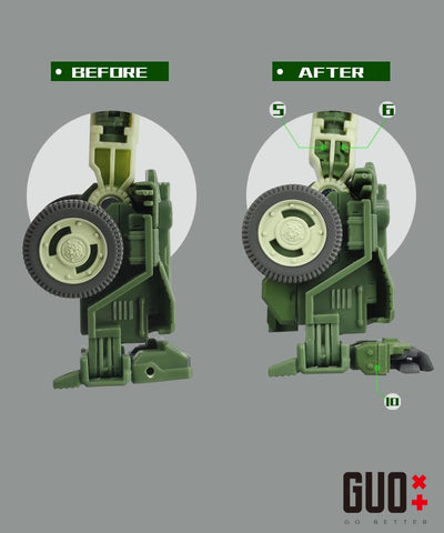 Go Better Studio GX-61 / GX-18U / GX-08U GX61 / GX18U / GX08U Upgrade Kit / Gap fillers for Generations Selects Legacy United Autobots Hound / Sunstreak / Wheeljack Upgrade Kit