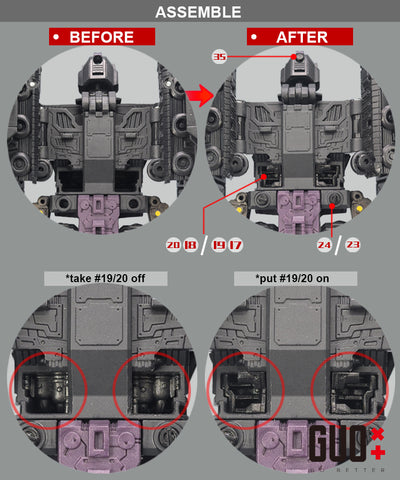 Go Better Studio GX-74 GX74 Upgrade Kit / Gap fillers for Age of the Primes Megatronus The Fallen Upgrade Kit