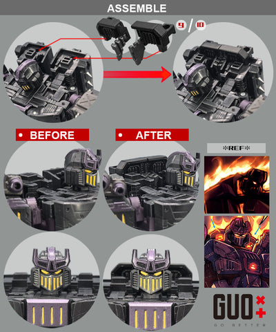 Go Better Studio GX-74 GX74 Upgrade Kit / Gap fillers for Age of the Primes Megatronus The Fallen Upgrade Kit