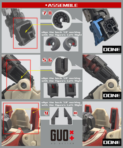 Go Better Studio GX-82 GX82 Upgrade Kit / Gap fillers for Studio Series One Starscream Upgrade Kit