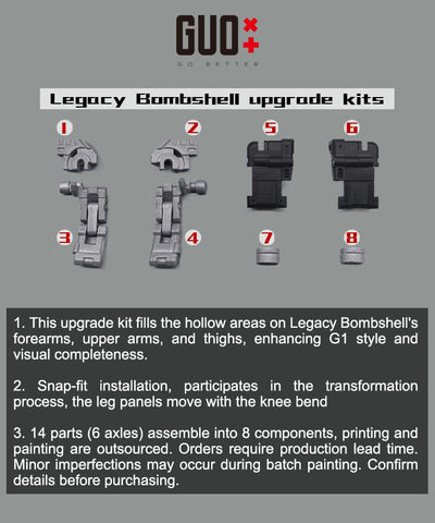 Go Better Studio GX-69 GX69 GB1137 GB-1137 Upgrade Kit / Gap fillers for Legacy Evolution Insecticon Bombshell Upgrade Kit