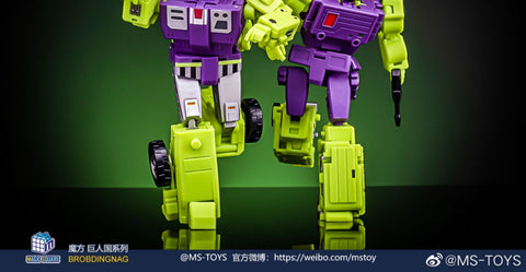 Magic Square MS Toys MS-B37A Shovel Master (Scrapper) & MS-B38A Roller Master (Mixmaster) Constructor Devastator Combiner Set A (2 in 1 set) Metallic Version