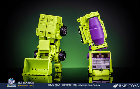 Magic Square MS Toys MS-B37A Shovel Master (Scrapper) & MS-B38A Roller Master (Mixmaster) Constructor Devastator Combiner Set A (2 in 1 set) Metallic Version