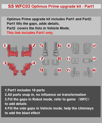 Go Better Studio GX-55A GX-55B GX55A GX55B Gap fillers for WFC Studio Series Voyager 03 Gamer Edition SS GE03 Optimus Prime Upgrade Kit