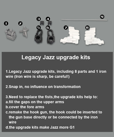 Go Better Studio GX-52 GX52 Gap fillers for Buzzworthy Bumblebee Legacy: Evolution Origin Autobot Jazz  ( Upgrade Kit+ Gap Fillers)