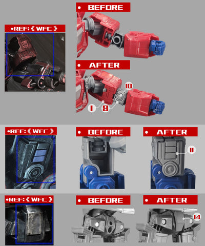 Go Better Studio GX-55A GX55A Gap fillers for WFC Studio Series Voyager 03 Gamer Edition SS GE03 Optimus Prime Upgrade Kit