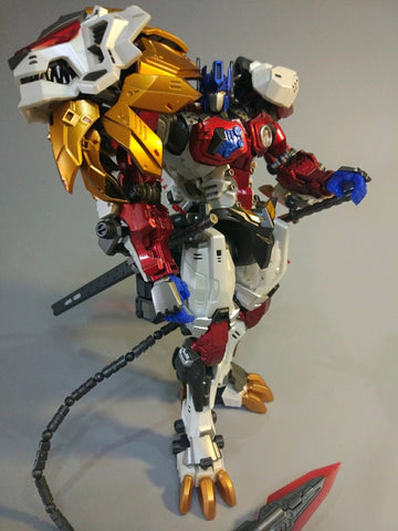 NeoArt Toys NT-10 NT10 Dual Form Leonidas Beast Muscle White Lion (Lio Convoy / Leo Prime) 21.5cm / 8.5"