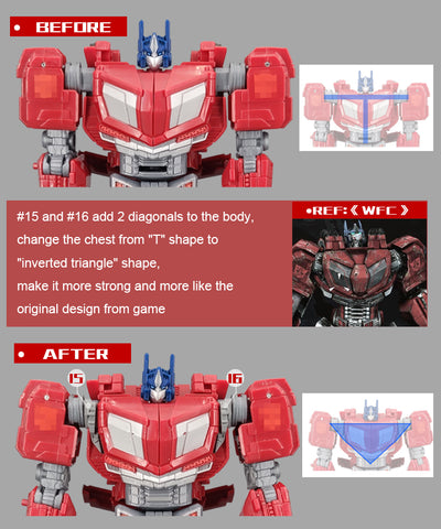 Go Better Studio GX-55A GX55A Gap fillers for WFC Studio Series Voyager 03 Gamer Edition SS GE03 Optimus Prime Upgrade Kit