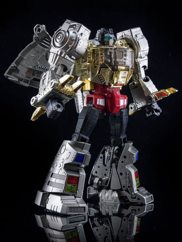 4th Party NB No-Brand Oversized MP-08 MP08 King Grimlock Rexius Prime (Oversized MP-08 Stainless Steel Color Version) 29cm / 11.5"