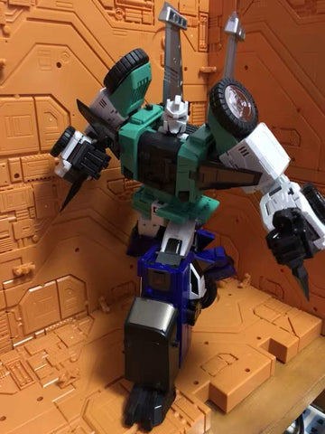 DX9 Toys D10G Hanzo (Sixshot) (G1 Retro Color, Green Chest) 27 cm / 10.5cm