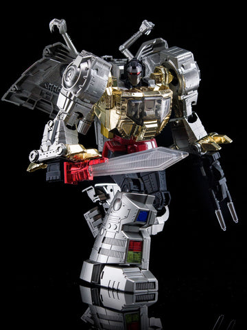 4th Party NB No-Brand Oversized MP-08 MP08 King Grimlock Rexius Prime (Oversized MP-08 Stainless Steel Color Version) 29cm / 11.5"