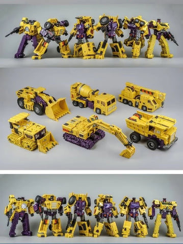 Toyworld TW-C07B TWC07B Yellow Constructor (Devastator Combiner 6 in 1) 50cm