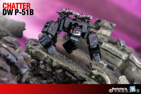 Dr.Wu DW-P51B Chatter Black Version (Beastbox and Squawktalk, 2 in 1 Mini-Cassette Warriors ) for WFC Siege Soundwave Dr Wu Upgrade Kit