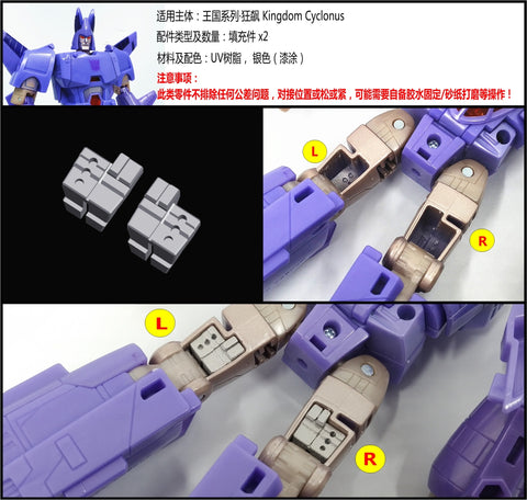 Shockwave Lab SL-GF23/24/25 SL-GF23/24/25  Hip Gap Fillers for Kingdom Core Class Optimus Prime / Cyclonus / Megatron (Beast) Upgrade Kit 3 in 1 set