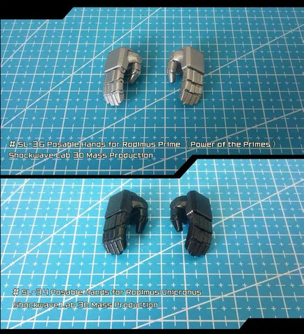 Shockwave Lab SL-34 / SL-36 SL34 / SL36 Posable Hands for POTP Power of the Prime Rodimus Prime / Rodimus Unicronus Upgrade Kit