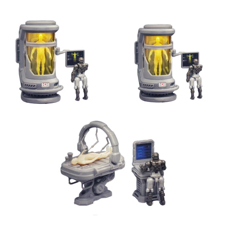 【Make-To-Order】FEITE FTDC-10 & FTDC-11 Medical Capsule Cabin & Bed for Diaclone Pilot Diaclone Upgrade Kit