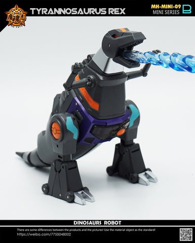 4th Party MHZ Toys MH-MINI-09B Mini09B Tyrannosaurus Rex T-Rex Dark / Black Version（ Oversized NA Newage Ymir Grimlock）  14.5cm / 5.7”