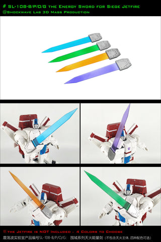 Shockwave Lab SL SL-108 Energy Sword for Siege Jetfire (Netflix Cartoon) 4 Colors Version Upgrade Kit