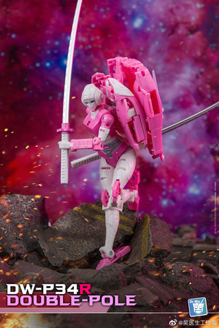 Dr.Wu DW-P34R  Double Pole Double Katanas (Pink Hilt) for WFC Siege Arcee  Dr Wu Upgrade Kit