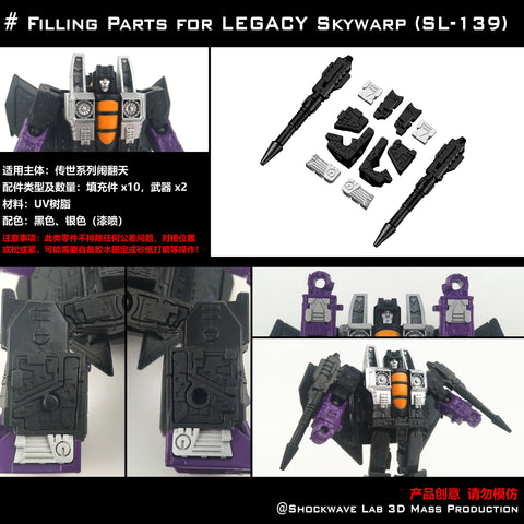 Shockwave Lab SL-139 SL139 Gap Fillers & Null-rays for Legacy Core Class Skywarp Upgrade Kit
